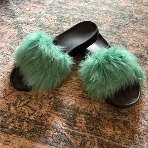 UGG Green Royale Fur Slide Slippers